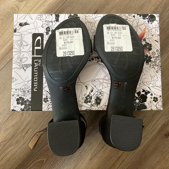 CL By Laundry *NWT* Women’s Size 8.5/39 Black Block Heel Suede Sandal - Picture 8 of 11